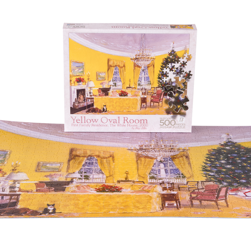Yellow Oval Room Puzzle-Completed Puzzle with Box