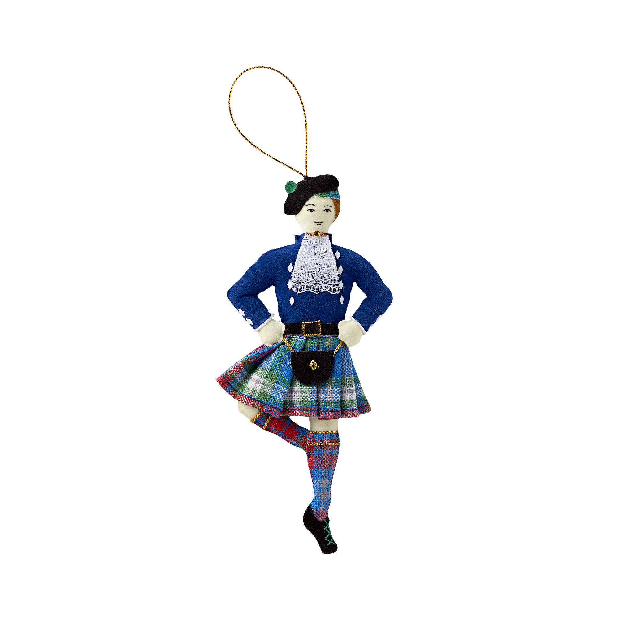 Male Highland Dancer Felt Ornament