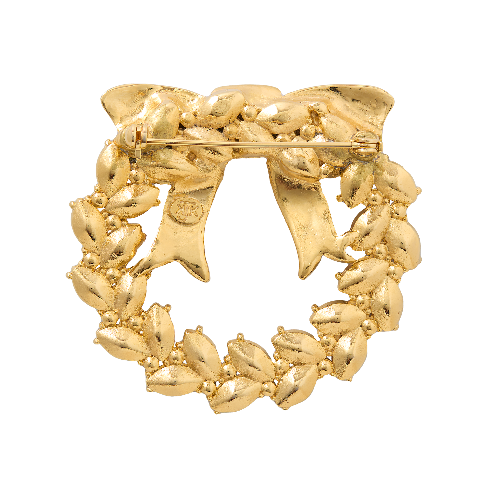 White House Christmas Wreath Brooch