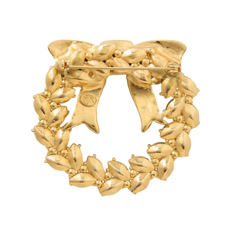 Gold deals wreath brooch