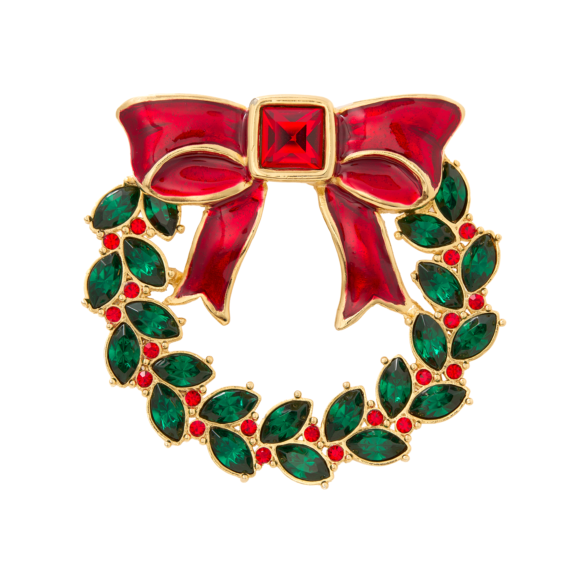 Vintage Kerissa high quality Christmas Wreath Brooch Pin