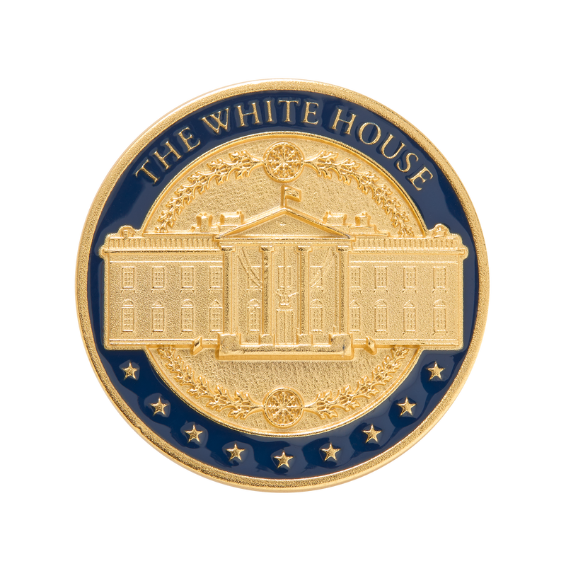 White House Navy and Gold Lapel Pin – White House Historical Association