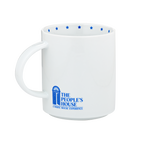 The People's House Blue and White Logo Mug