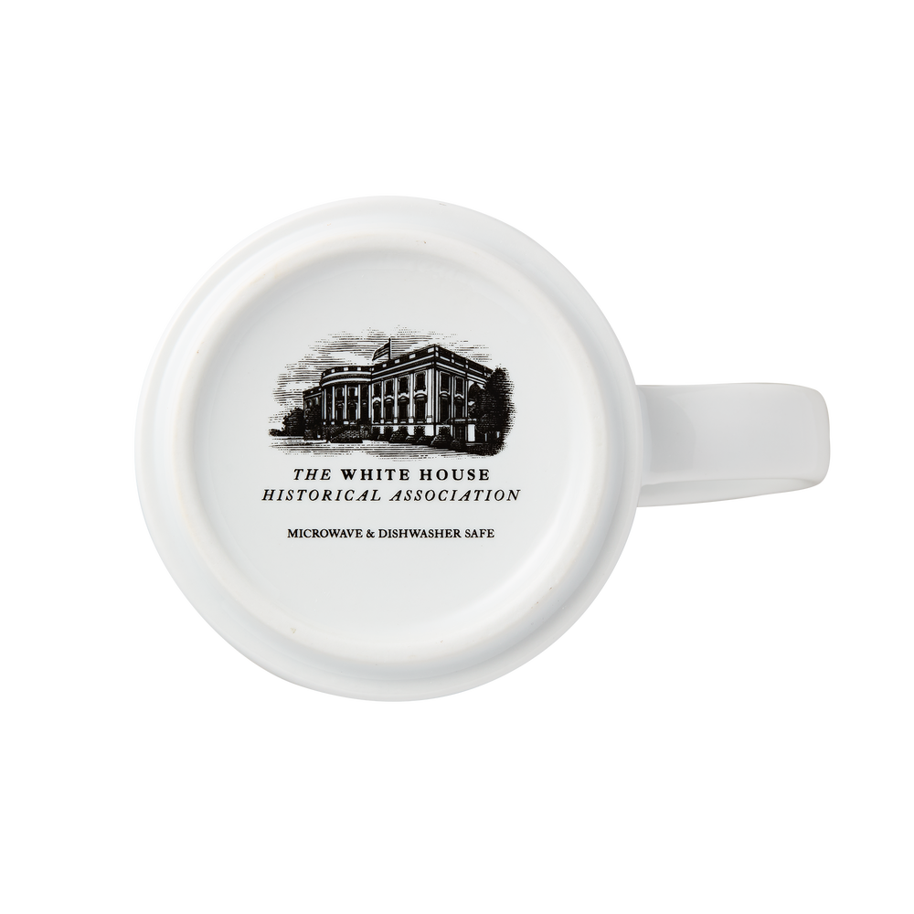 The People's House Blue and White Logo Mug