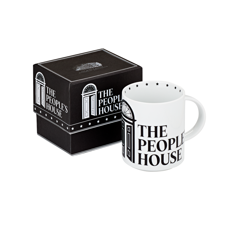 The People's House Black and White Logo Mug