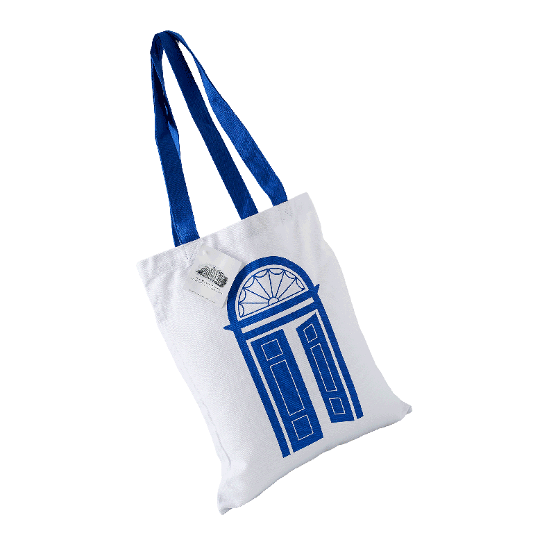 The People's House Graphic Tote - Blue Trim