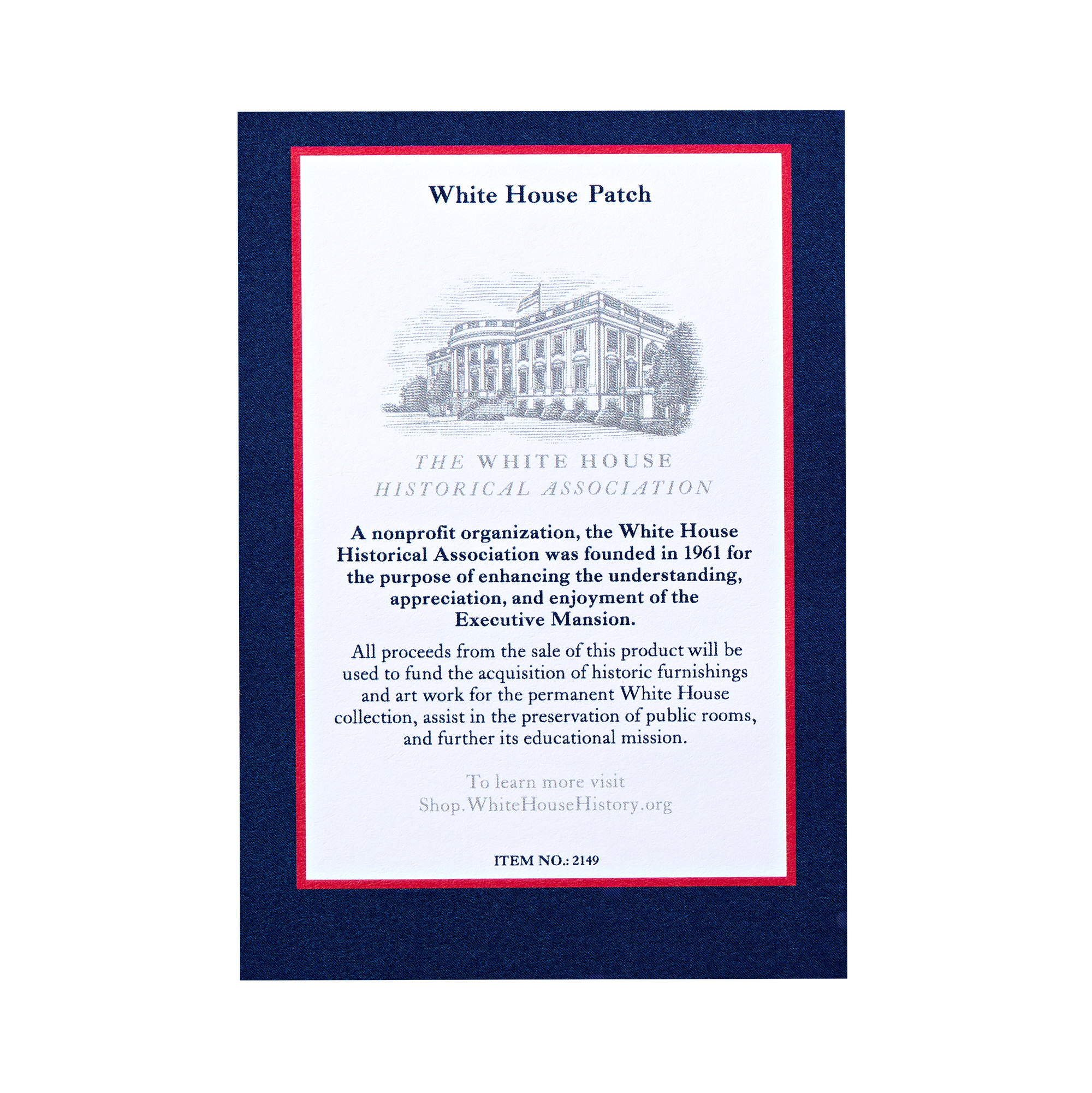 White House Embroidered Patch - Card Back