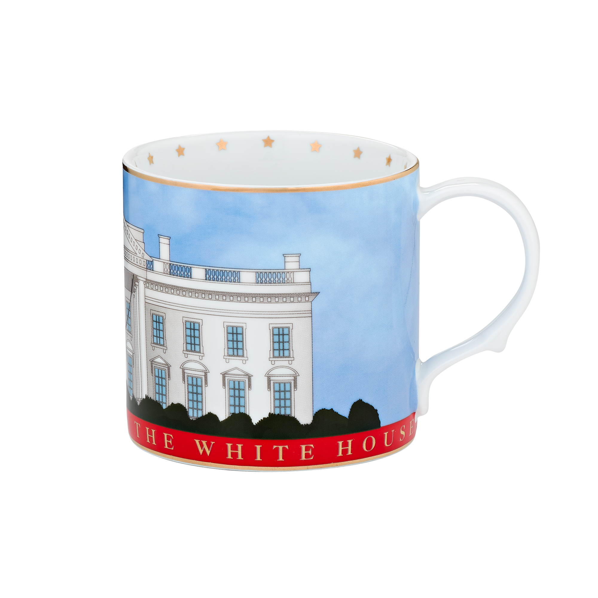 The People's House, White House Red with Gold Mug