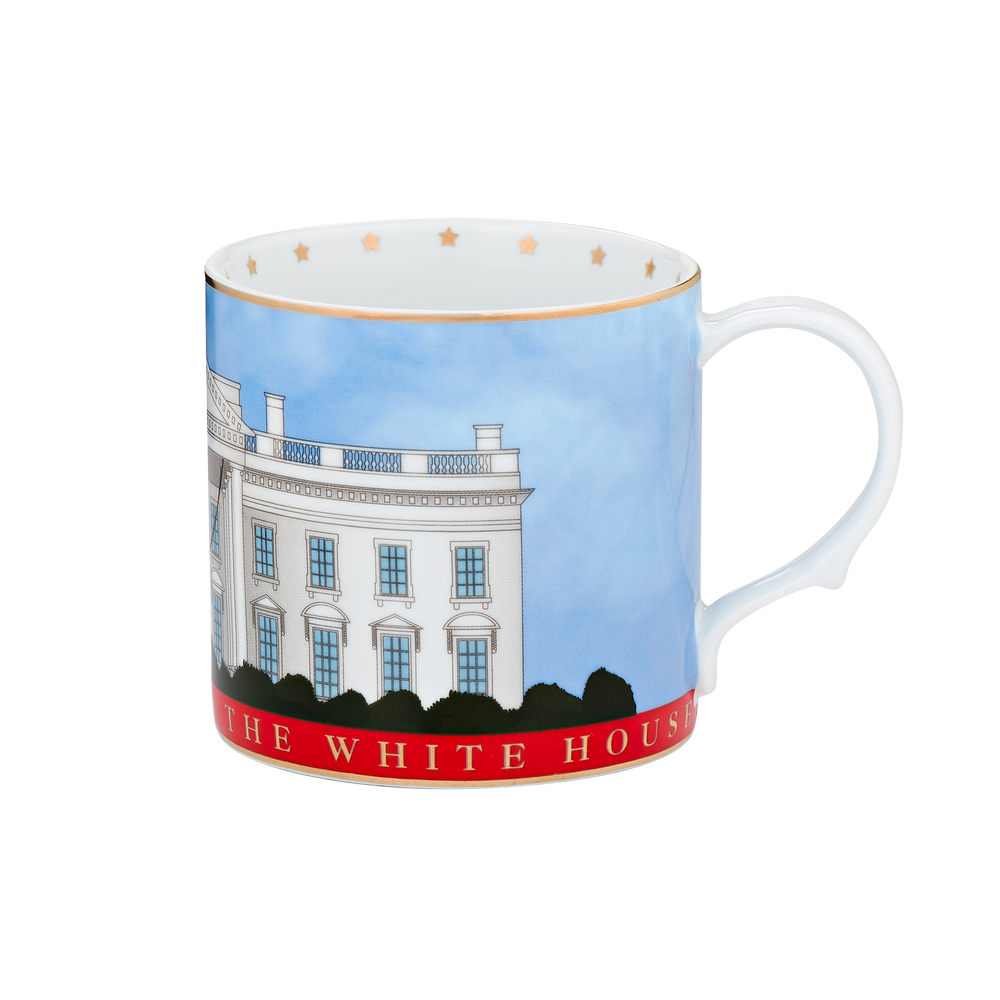 The People's House, White House Red with Gold Mug