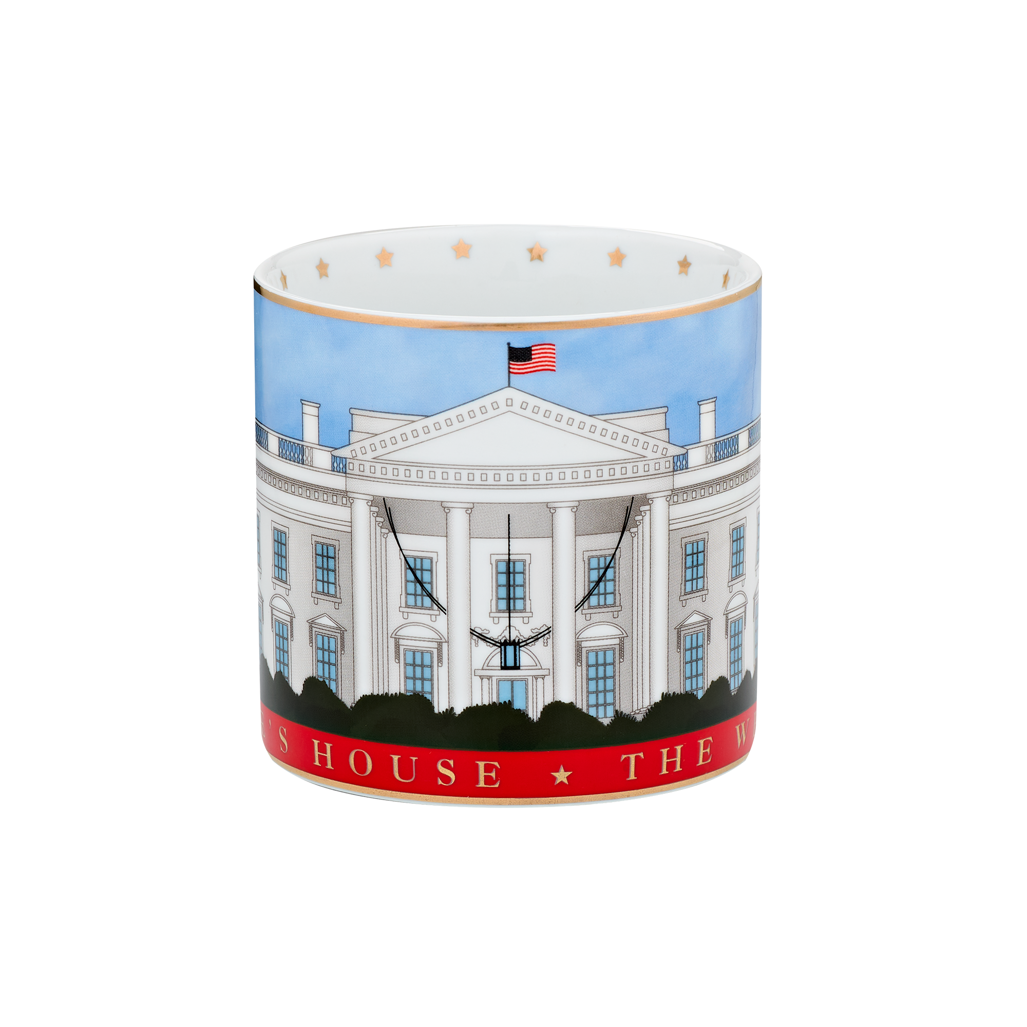The People's House, White House Red with Gold Mug