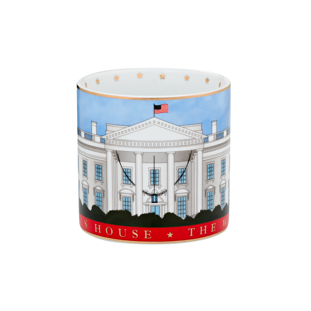 The People's House, White House Red with Gold Mug