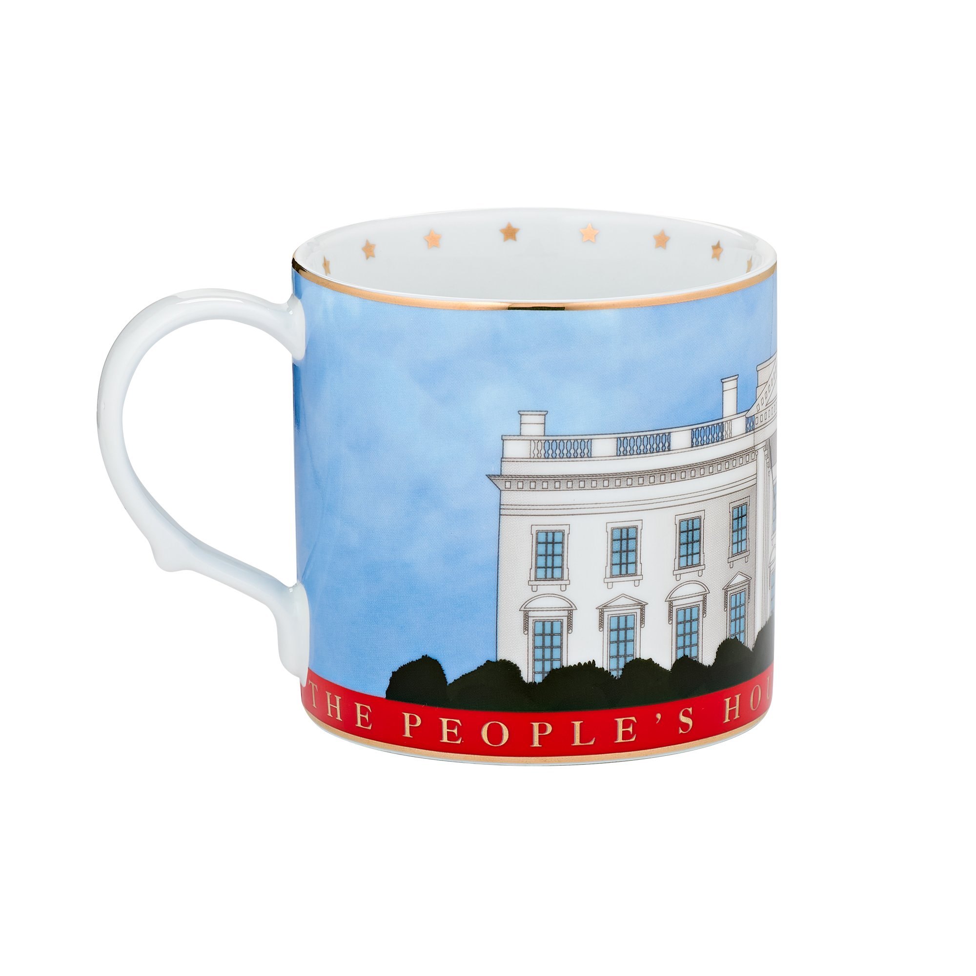 The People's House, White House Red with Gold Mug