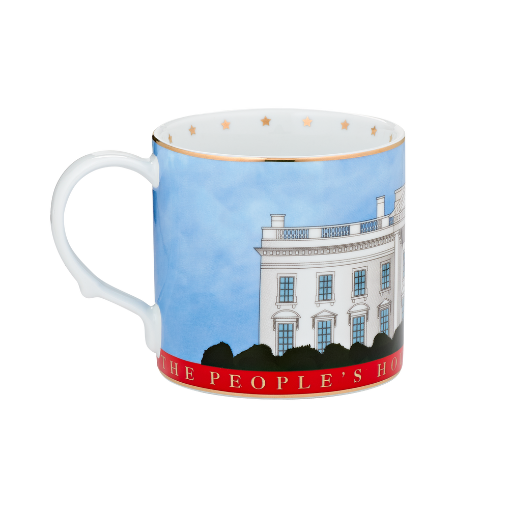 The People's House, White House Red with Gold Mug