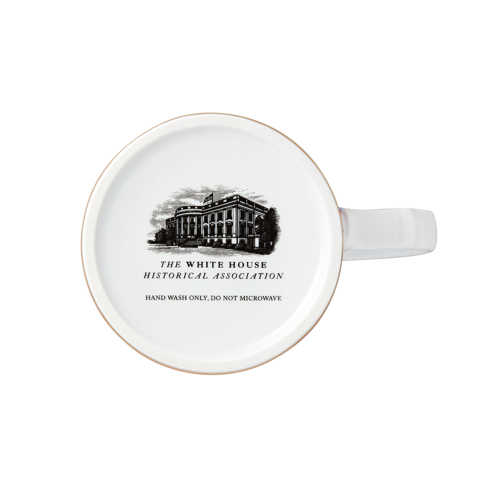 The People's House, White House Red with Gold Mug