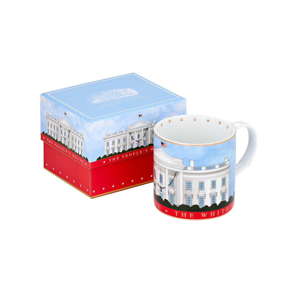 The People's House, White House Red with Gold Mug