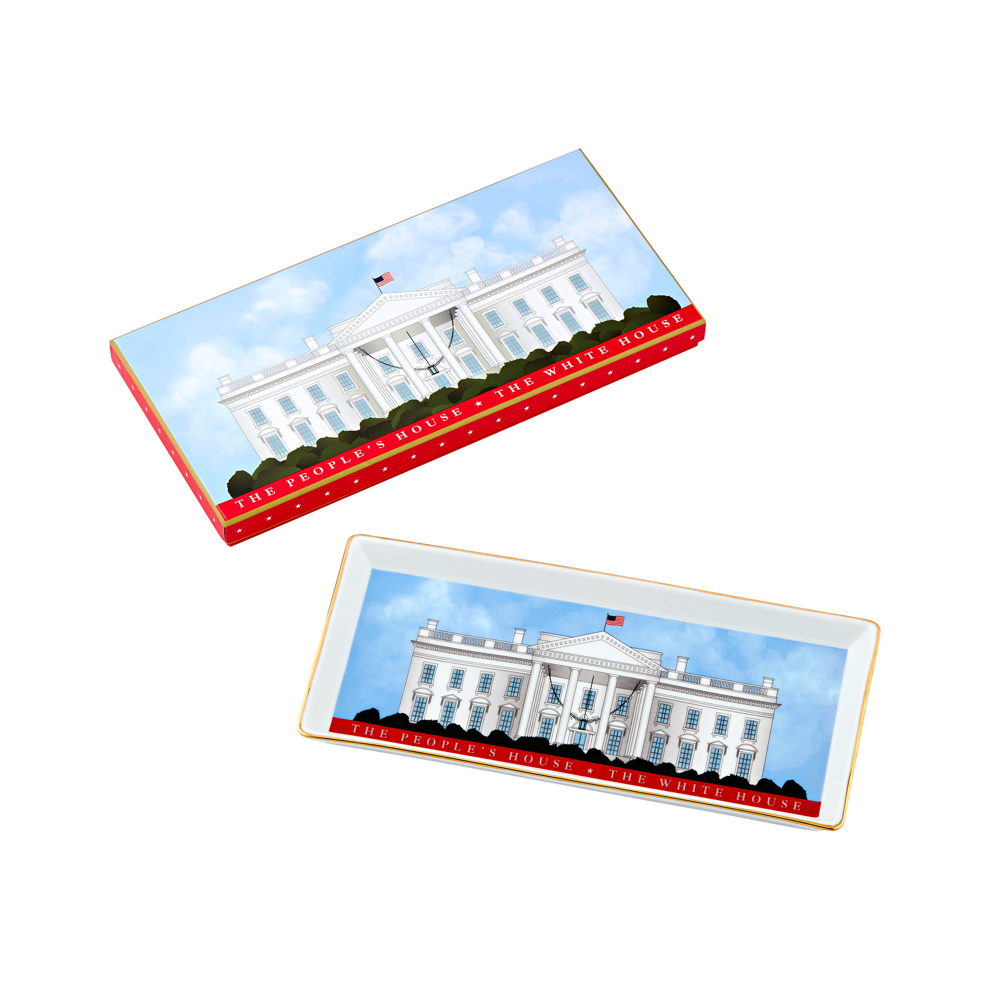 The People's House, White House Red with Gold Tray