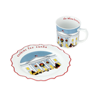 Presidential Pets Porcelain Holiday Cocoa Mug and Plate Set