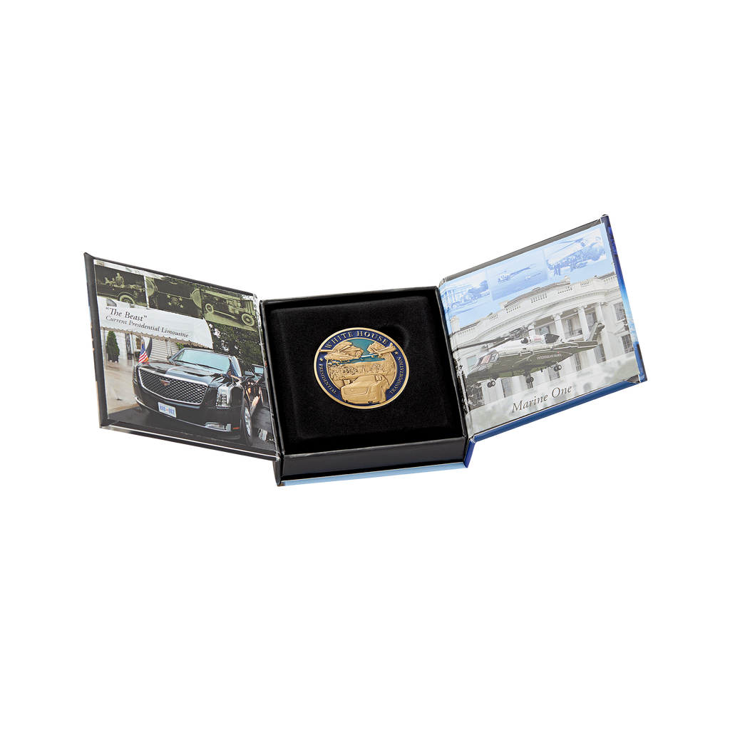 White House Presidential Transportation Challenge Coin with Color Fill Sky