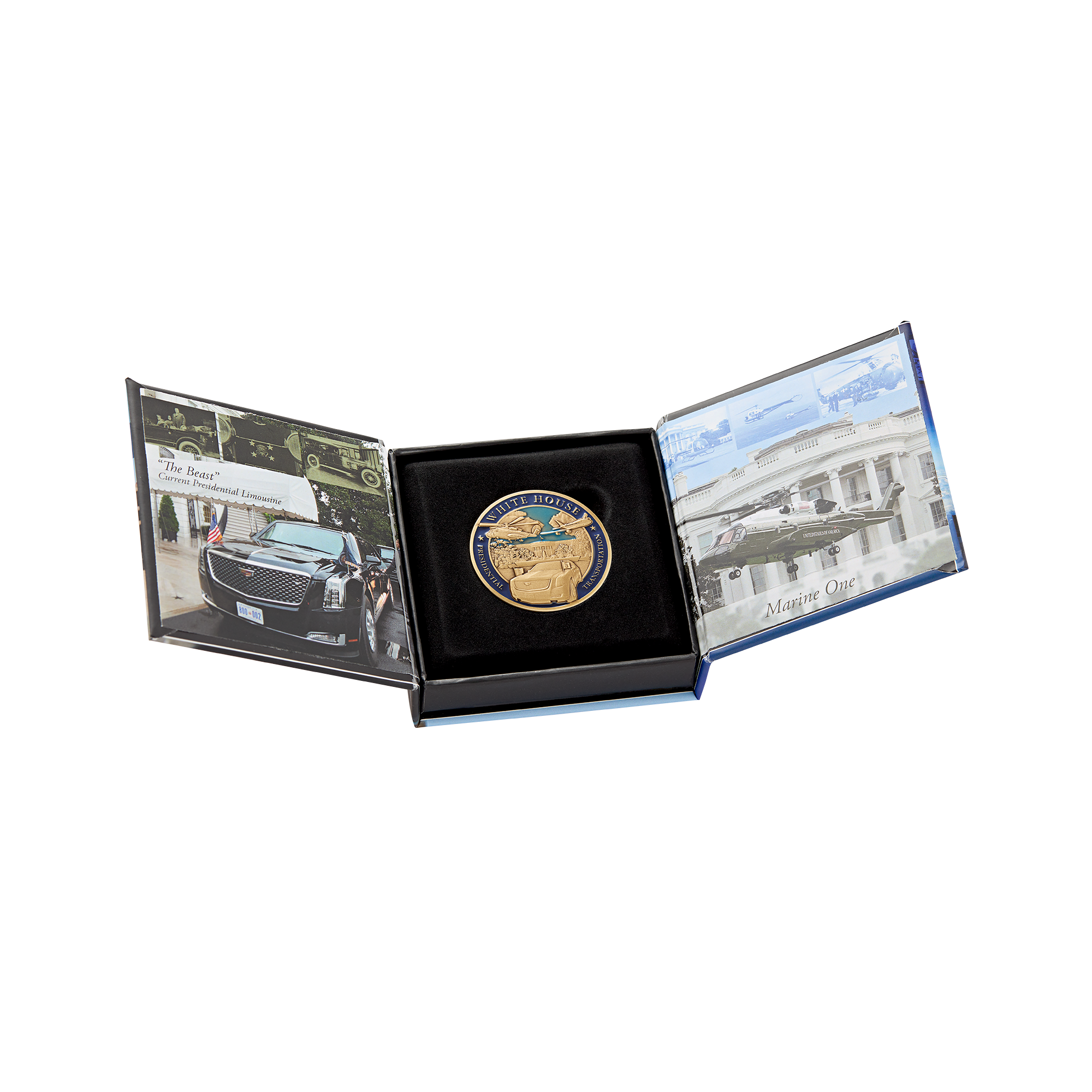 White House Presidential Transportation Challenge Coin with Color Fill Sky