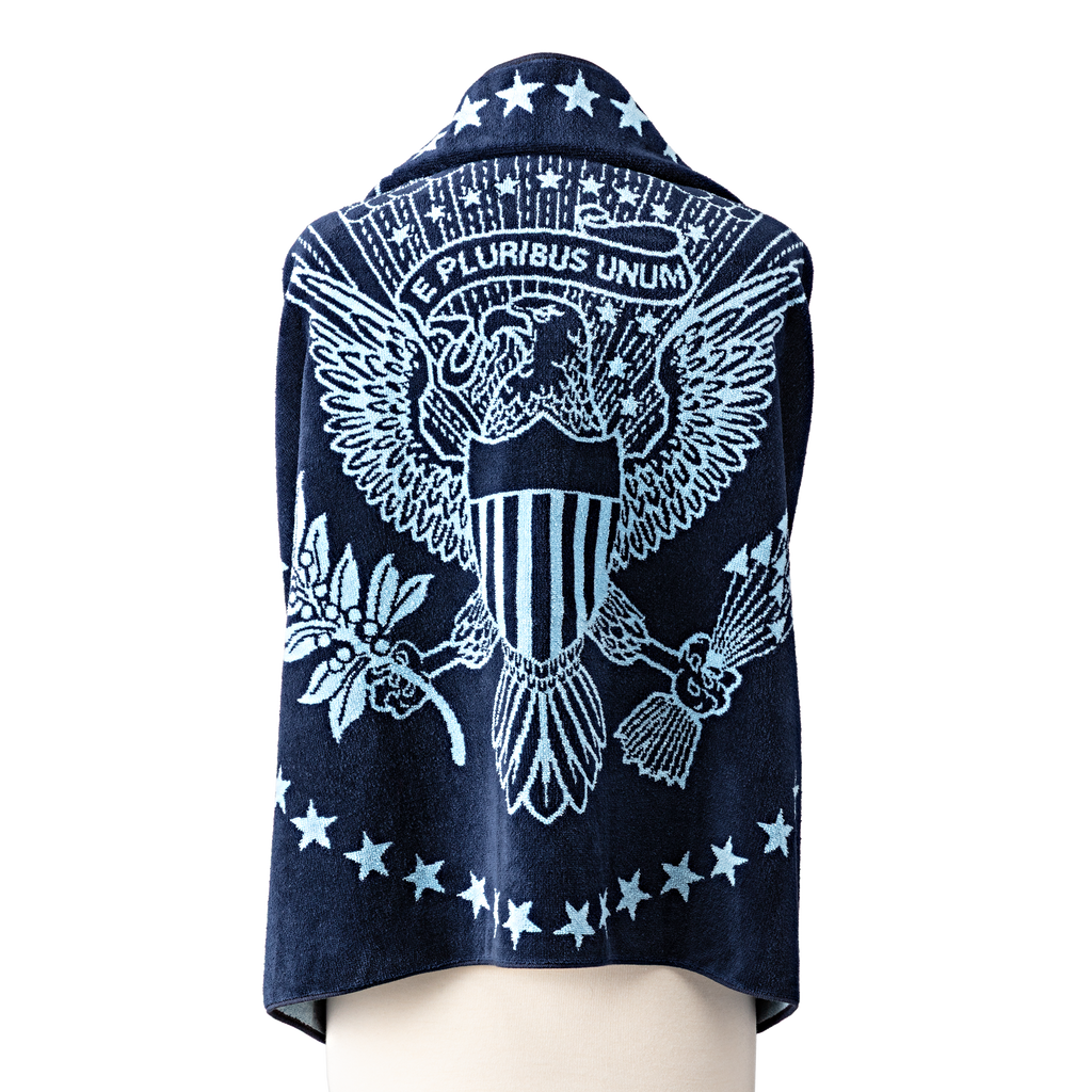 Truman Seal Cotton Beach Towel back draped