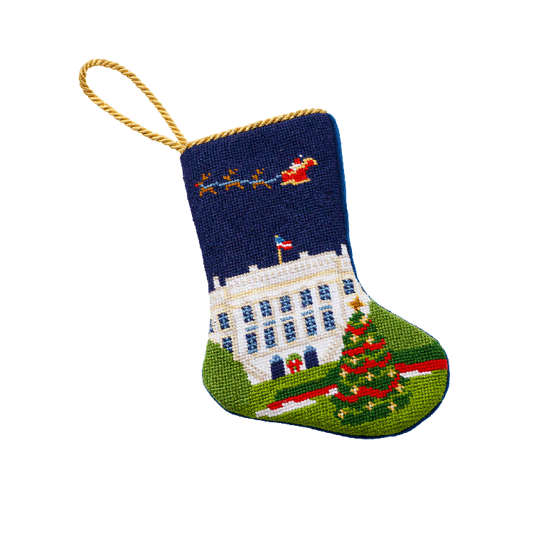 Bauble Stockings White House Needlepoint Mini Stocking