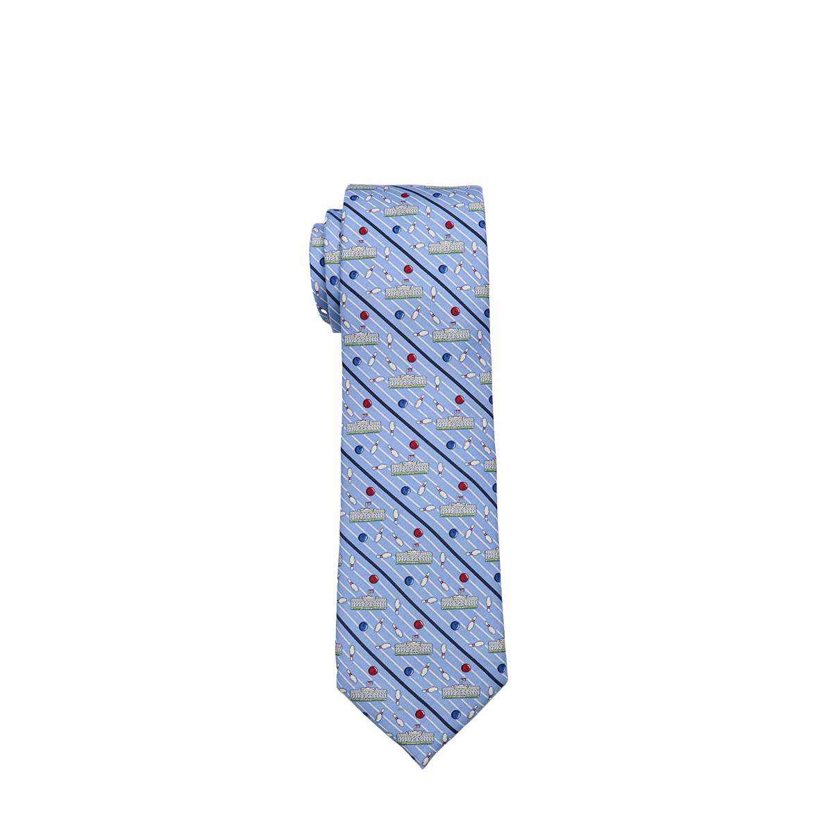 White House Bowling Theme Silk Tie