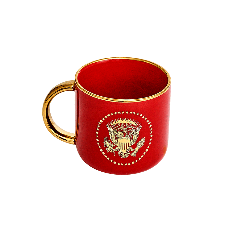 Mug with Truman Seal and Gold Trim - Red
