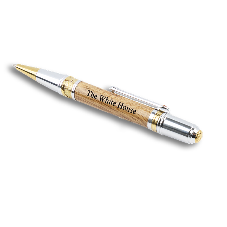 Handcrafted Wooden Art Deco Style Ballpoint Pen from White House Truman Renovation