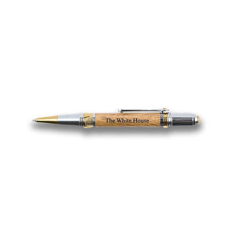 Handcrafted Wooden Art Deco Style Ballpoint Pen from White House Truman Renovation