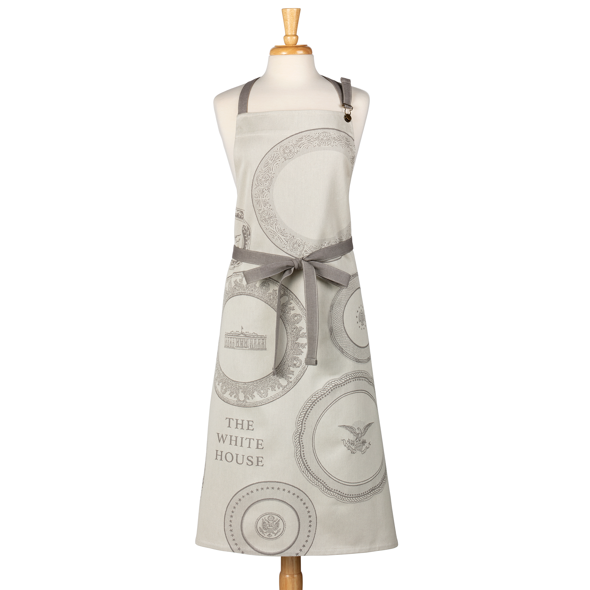 White House State China Apron tied