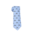 Patterned tie on a light blue background