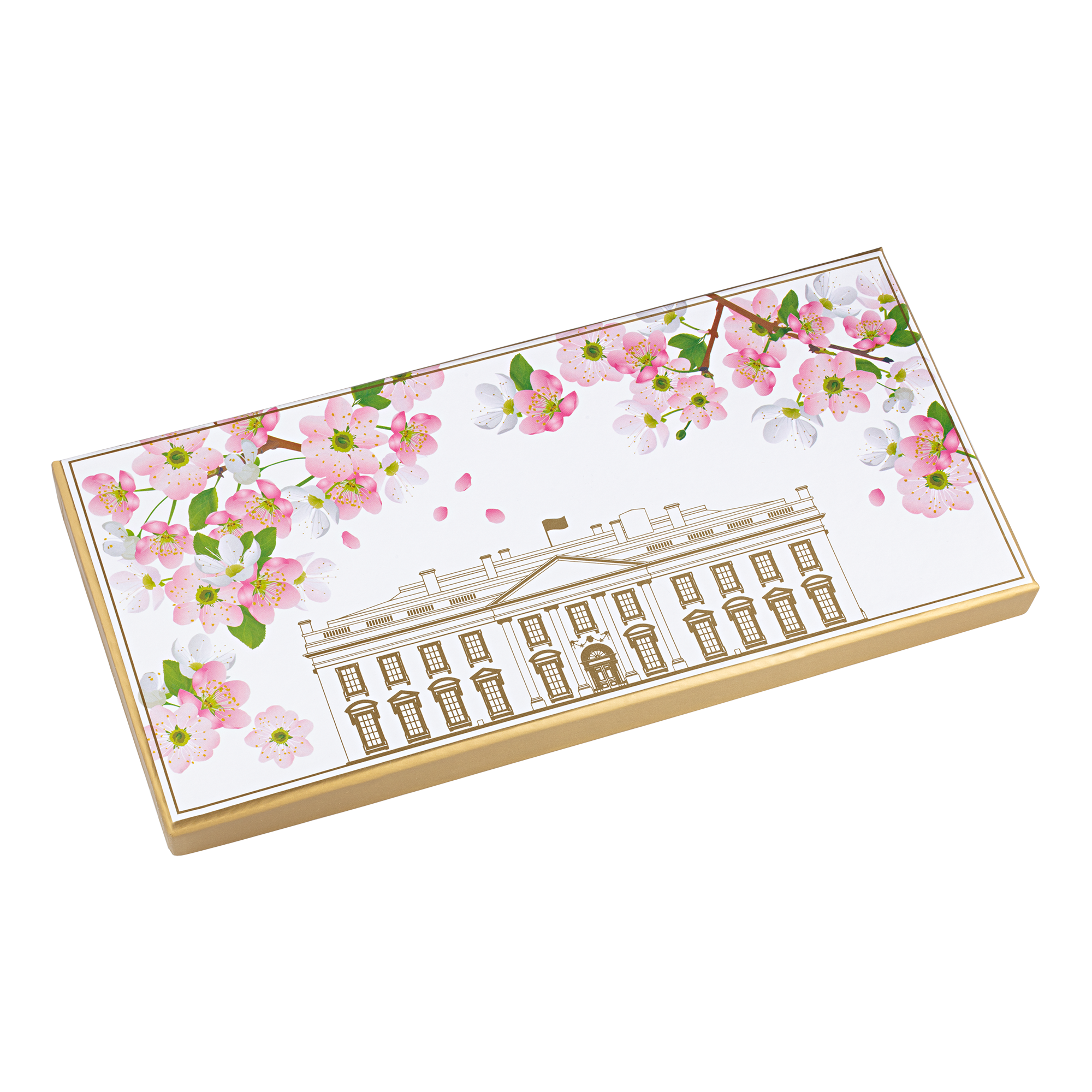 White House with Cherry Blossoms Tray box exterior