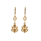 Great Seal Inspired Drop Earring with Faux Pearl - Back