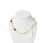 Red Room Fashion Pearl with Red Crystal Necklace - Back