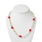 Red Room Fashion Pearl with Red Crystal Necklace