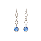 Jacqueline Kennedy's Blue Room Drop Earrings with Blue Crystal - Front