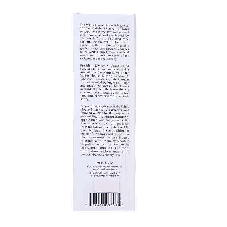 White House Tulips Metal Bookmark - Back
