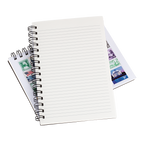USPS Stamp Collage Spiral Notebook 8" x 5" open