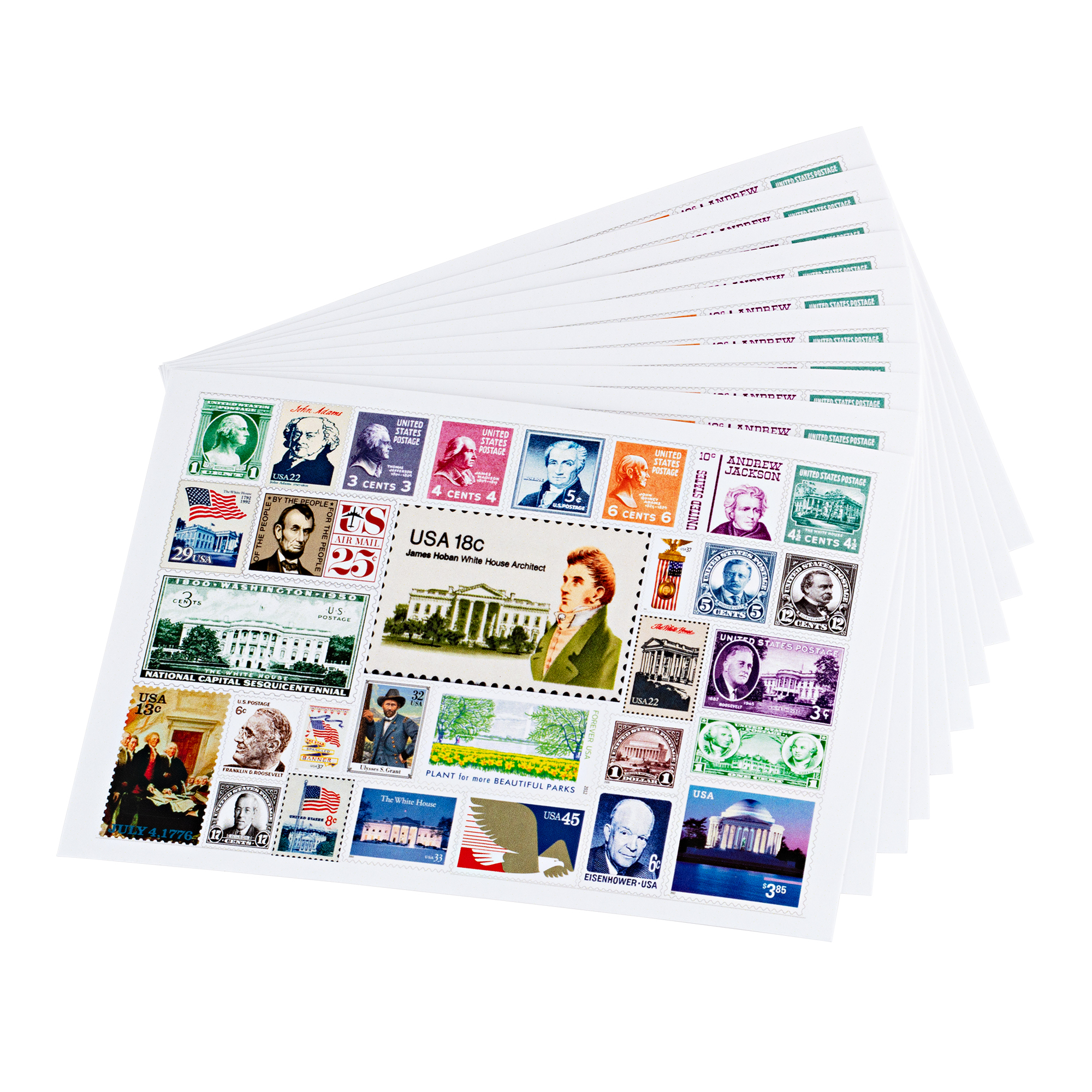 USPS White House Press Set of 10 Postcards front