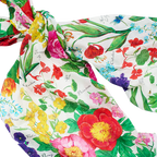 White House Garden Collection Scarf - White - Closeup