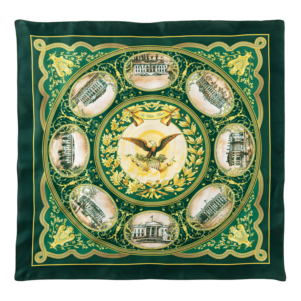 The White House Through the Years Scarf - Green flat