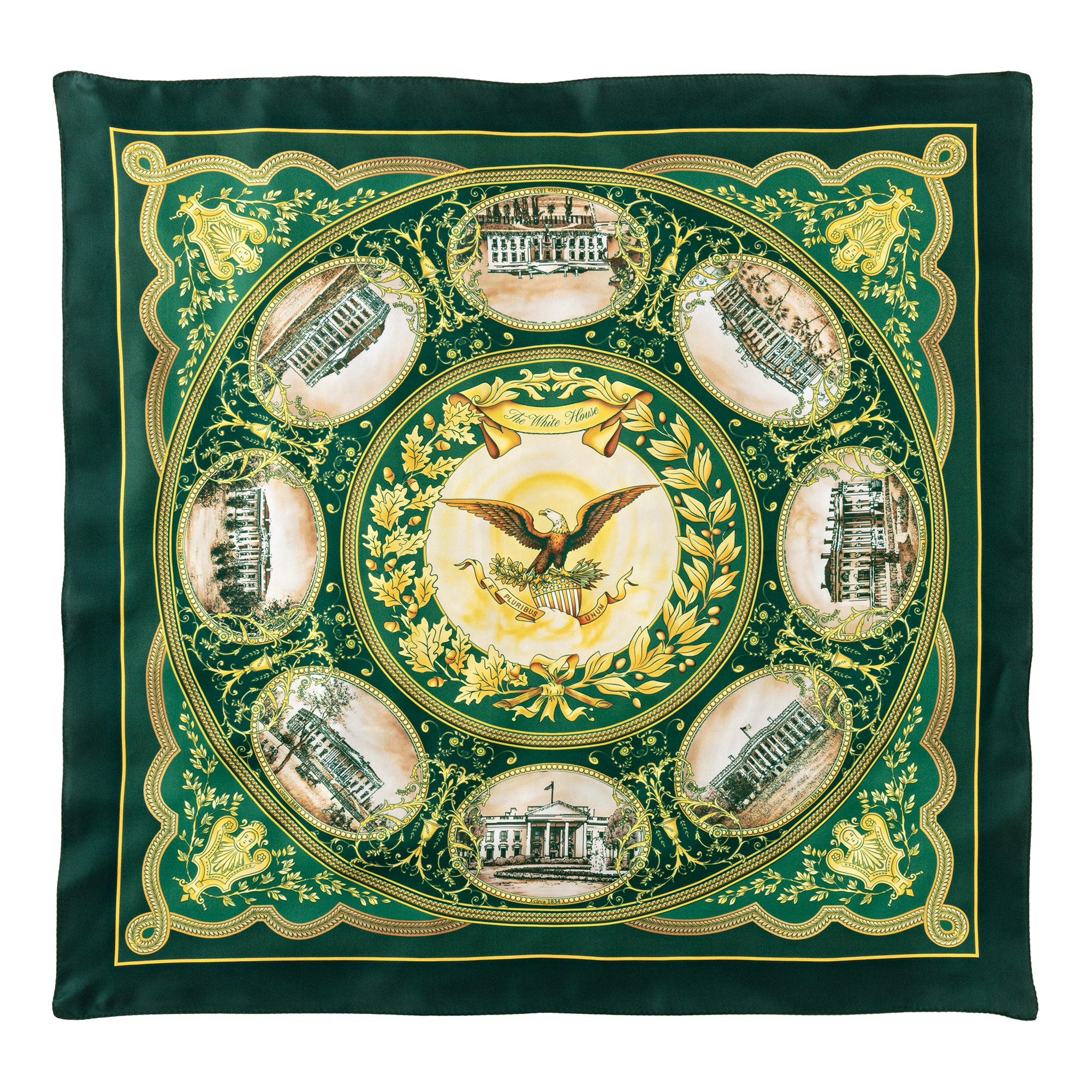 The White House Through the Years Scarf - Green flat