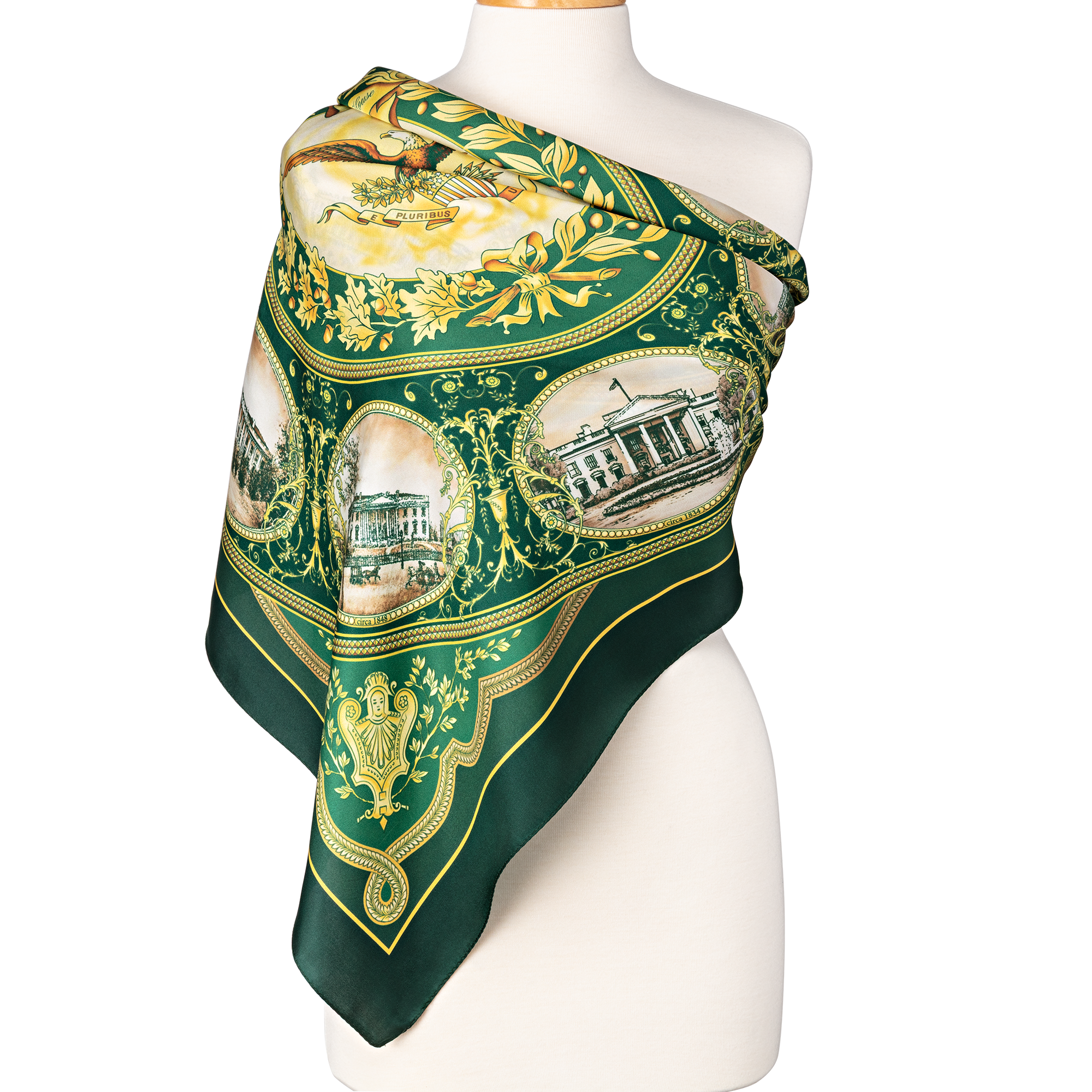 The White House Through the Years Scarf - Green draped