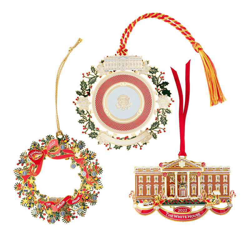 White House Christmas Ornaments 2022, 2023, and 2025