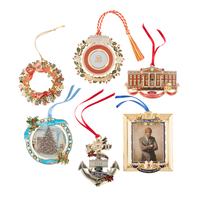 White House Christmas Ornaments 2020, 2021, 2022, 2023, 2024, and 2025