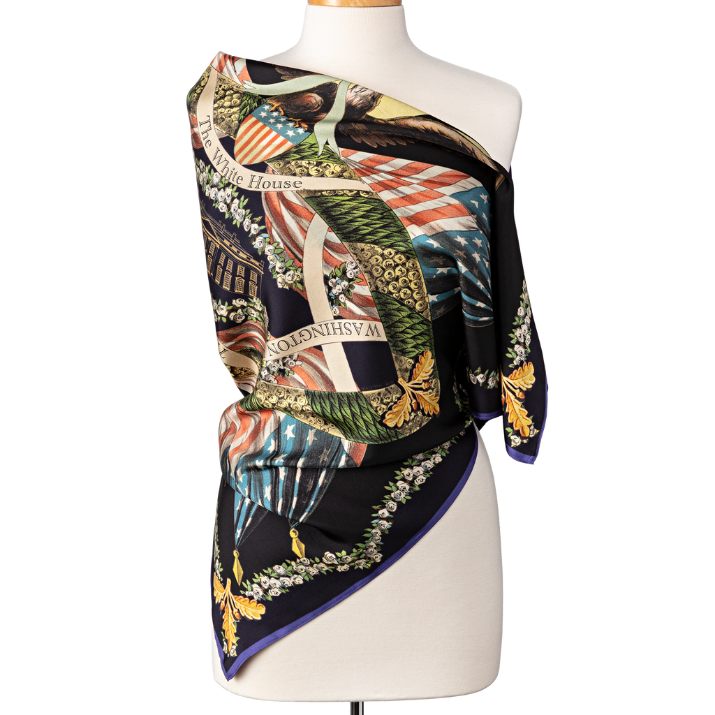 America Celebrates 250 Years Silk Scarf draped