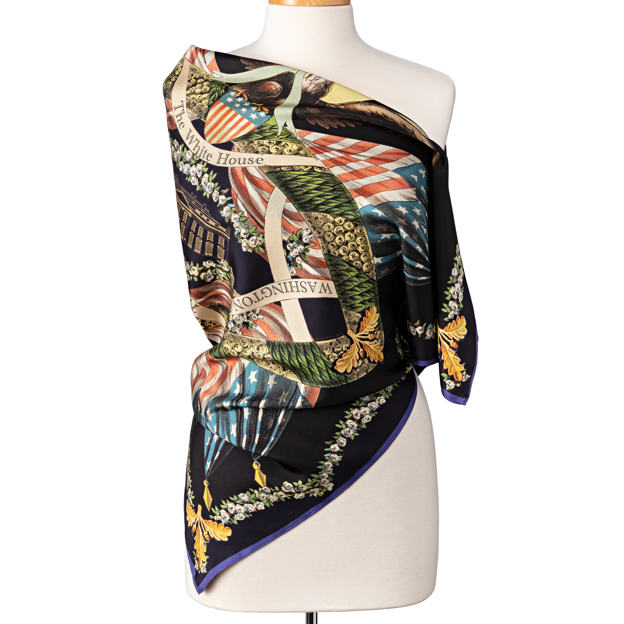 America Celebrates 250 Years Silk Scarf draped