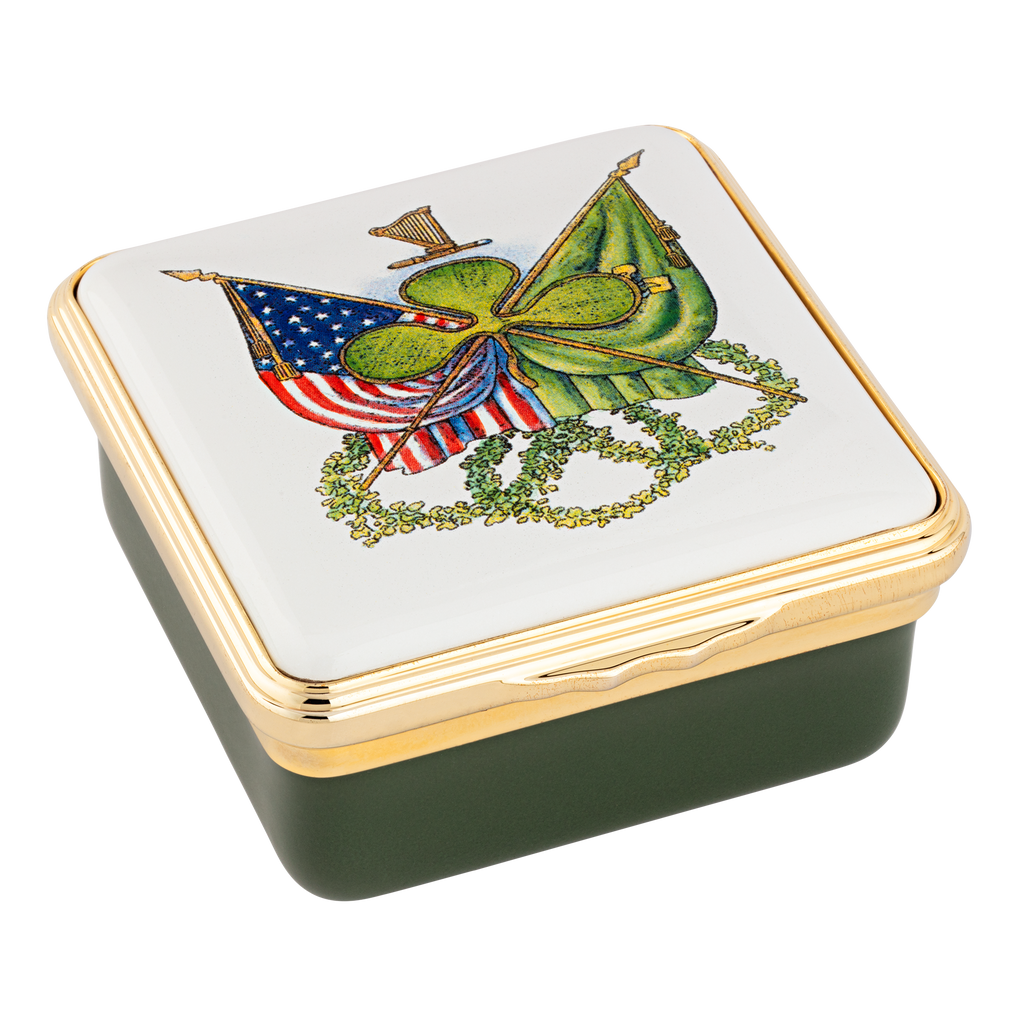 Irish Clovers for the President Enamel Box top