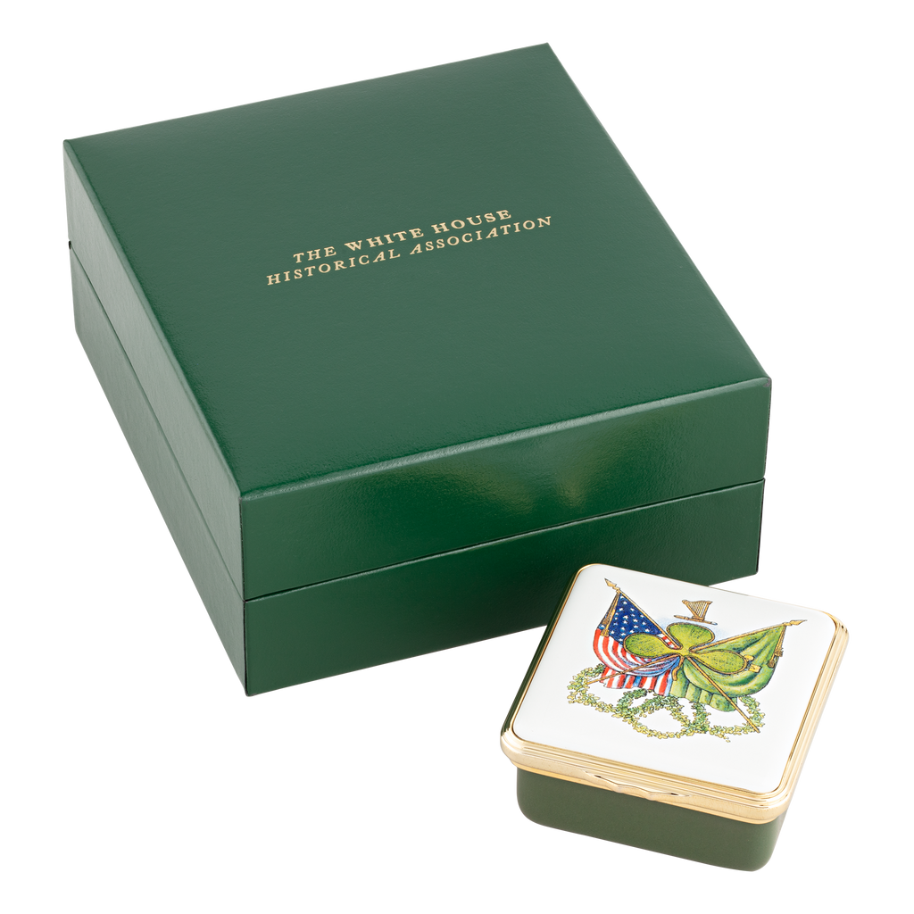 Irish Clovers for the President Enamel Box with gift box