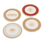 White House State China Coasters Contemporary Collection - 4 coasters face up